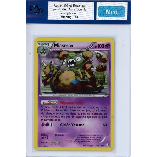 Carte Pokémon Miasmax 54/124 COLLECTAURA Mint