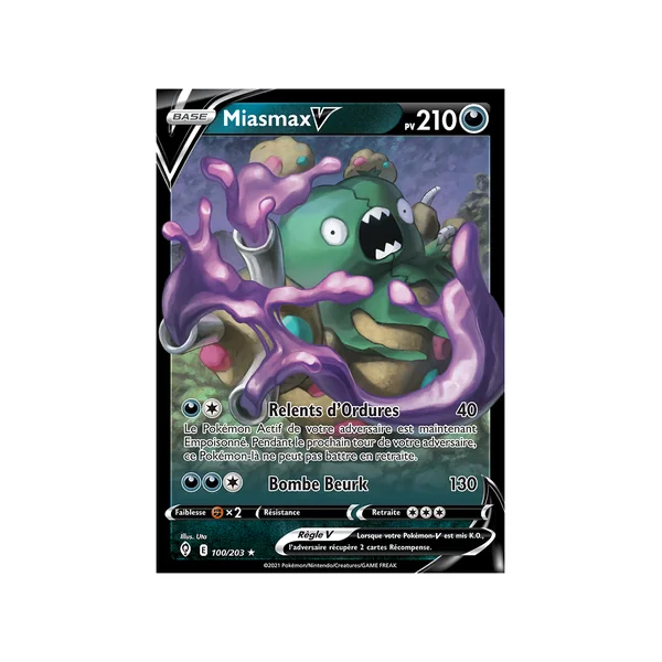 Carte Pokémon Miasmax-V 100/203 Ultra Rare Évolution Céleste