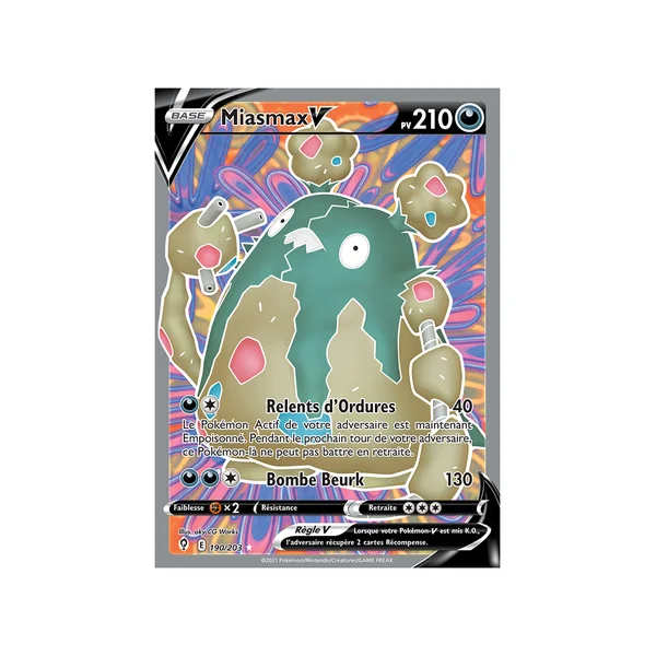 Carte Pokémon Miasmax-V 190/203 Ultra Rare Évolution Céleste