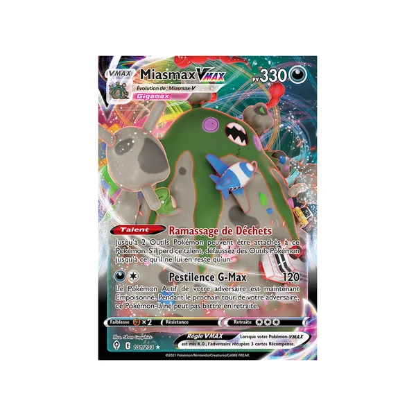 Carte Pokémon Miasmax-VMAX 101/203 Ultra Rare Évolution Céleste