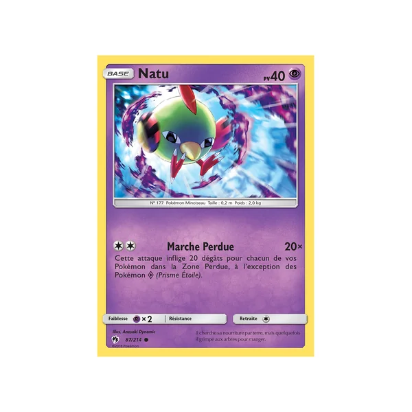 Carte Pokémon Natu 87/214 Commune Tonnerre Perdu
