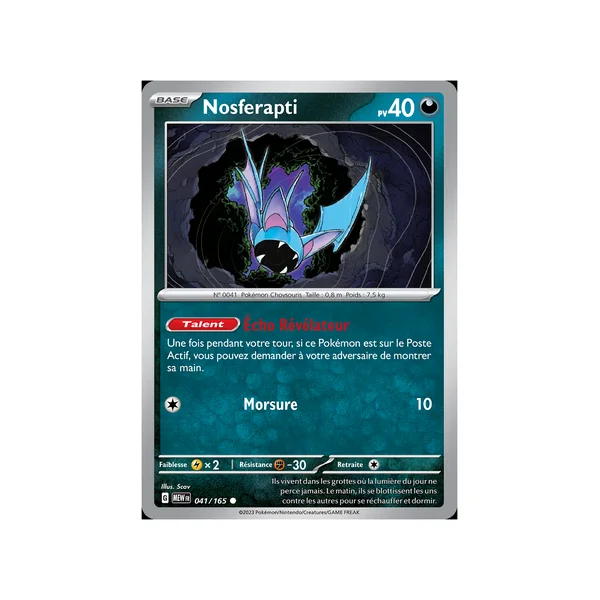 Carte Pokémon Nosferapti 041/165 Commune 151