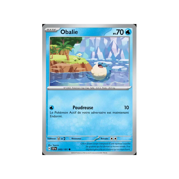 Carte Pokémon Obalie 043/191 Commune Étincelles Déferlantes