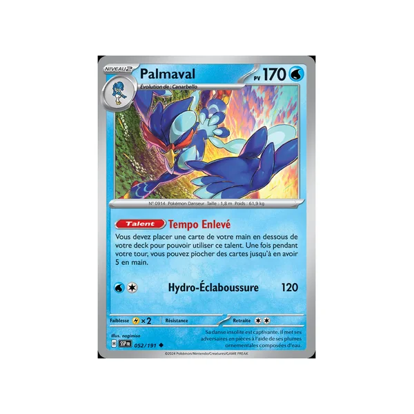 Carte Pokémon Palmaval 052/191 Peu commune Étincelles Déferlantes
