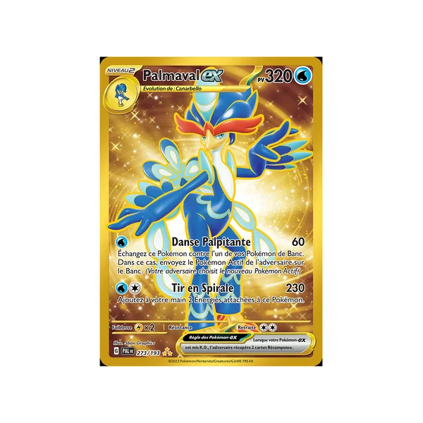 Carte Pokémon Palmaval-ex 273/193 Gold Évolutions à Paldea
