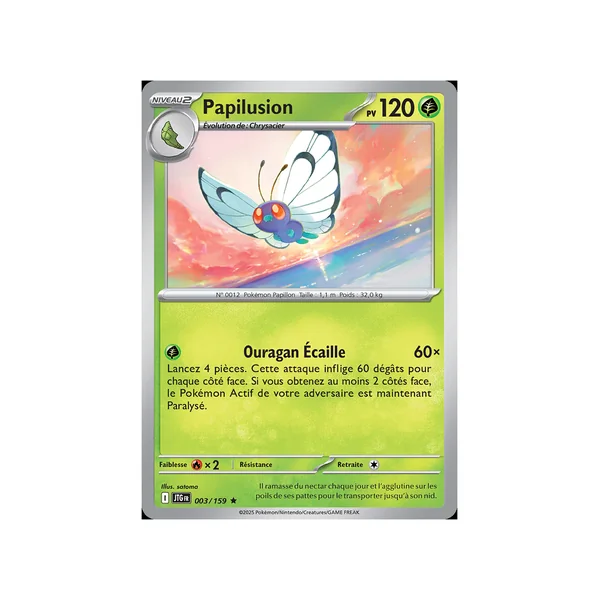 Carte Pokémon Papilusion 003/159 Holographique Aventures Ensemble