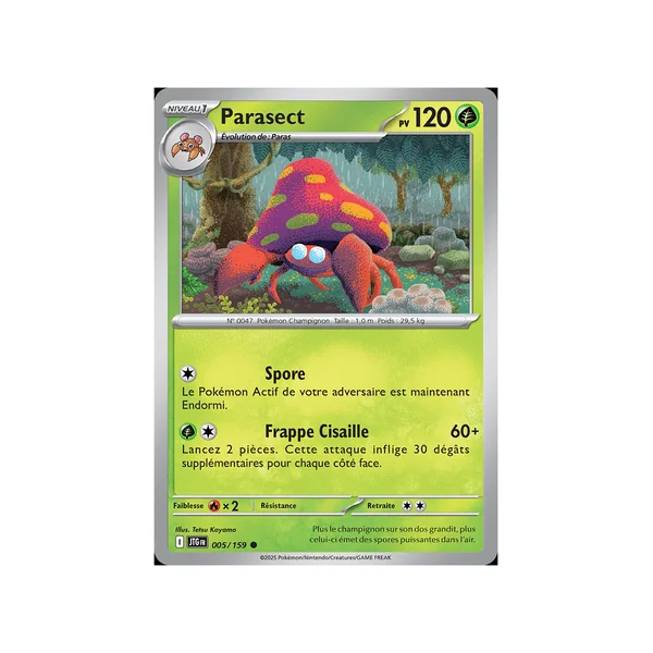 Carte Pokémon Parasect 005/159 Commune Aventures Ensemble