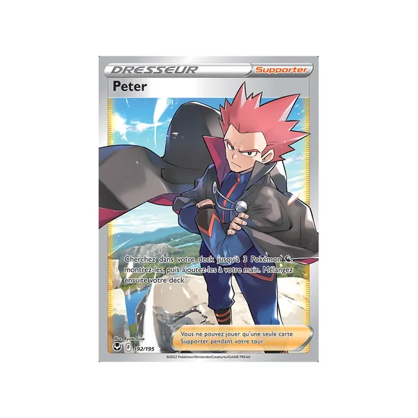 Carte Pokémon Peter 192/195 Ultra Rare Tempête Argentée