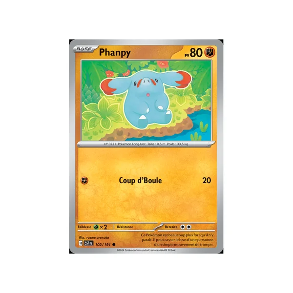 Carte Pokémon Phanpy 102/191 Commune Étincelles Déferlantes