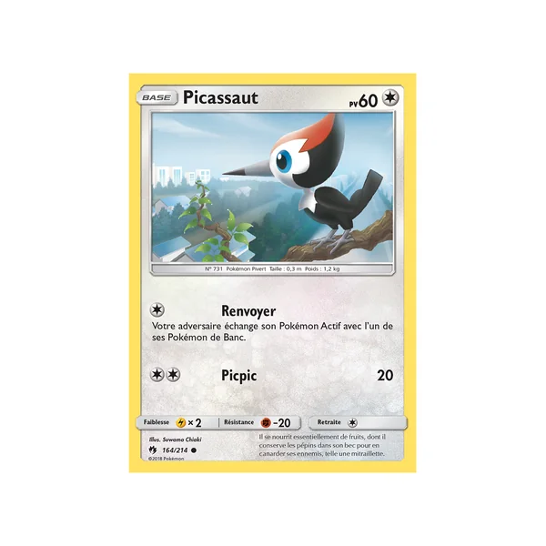 Carte Pokémon Picassaut 164/214 Commune Tonnerre Perdu