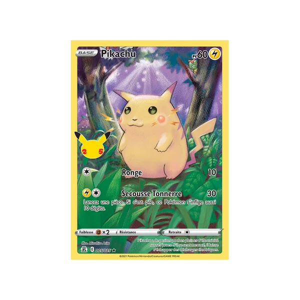 Carte Pokémon Pikachu 005/025 Ultra Rare Célébrations (JCC)