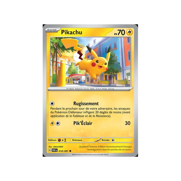 Carte Pokémon Pikachu 018/091 Commune Destinées de Paldea