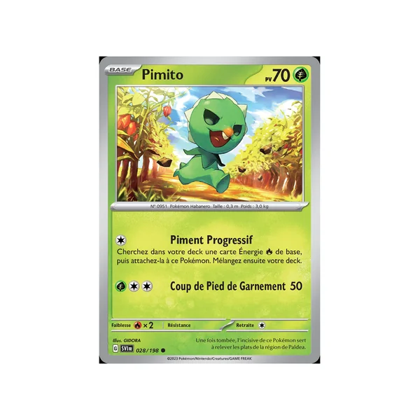 Carte Pokémon Pimito 028/198 Commune Écarlate et Violet (JCC)