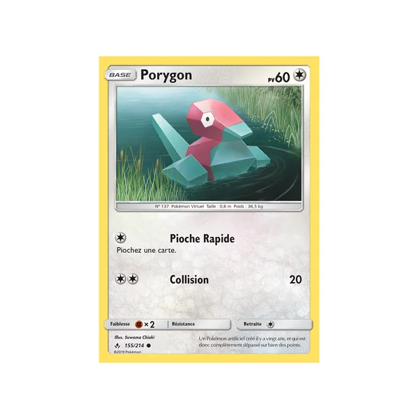 Carte Pokémon Porygon 155/214 Commune Alliance Infaillible