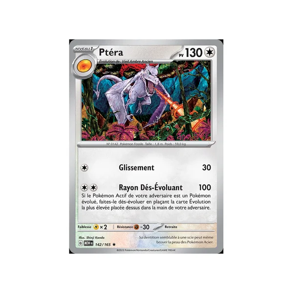 Carte Pokémon Ptéra 142/165 Holographique 151