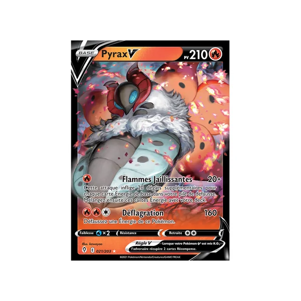 Carte Pokémon Pyrax-V 021/203 Ultra Rare Évolution Céleste