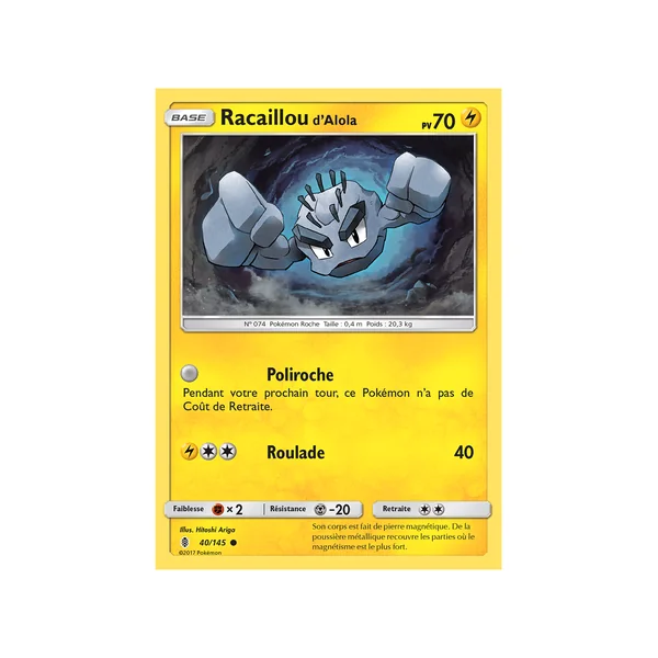 Carte Pokémon Racaillou d'Alola 40/145 Commune Gardiens Ascendants