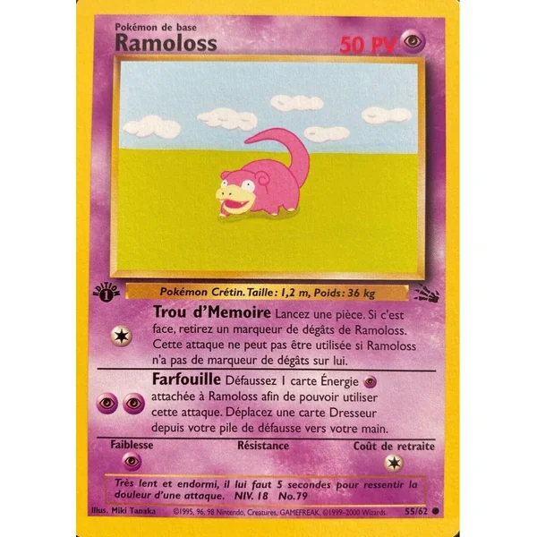 Carte Pokémon Ramoloss 55/62 Commune Fossile (JCC)