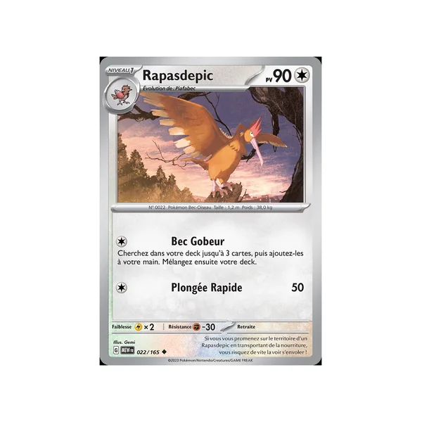 Carte Pokémon Rapasdepic 022/165 Peu commune 151