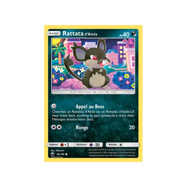 Carte Pokémon Rattata d'Alola 84/168 Commune Tempête Céleste
