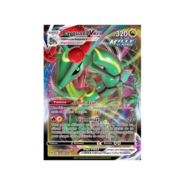 Carte Pokémon Rayquaza-VMAX 111/203 Ultra Rare Évolution Céleste