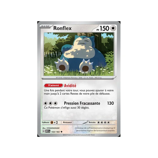 Carte Pokémon Ronflex 143/165 Peu commune 151