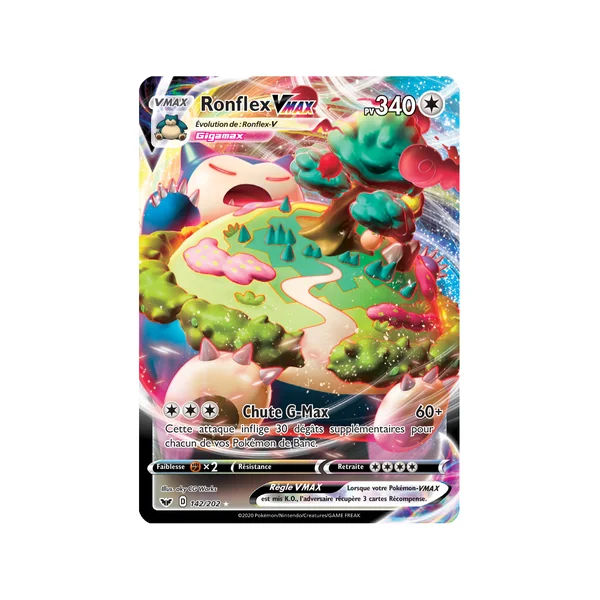 Carte Pokémon Ronflex-VMAX 142/202 Ultra Rare Épée et Bouclier (JCC)