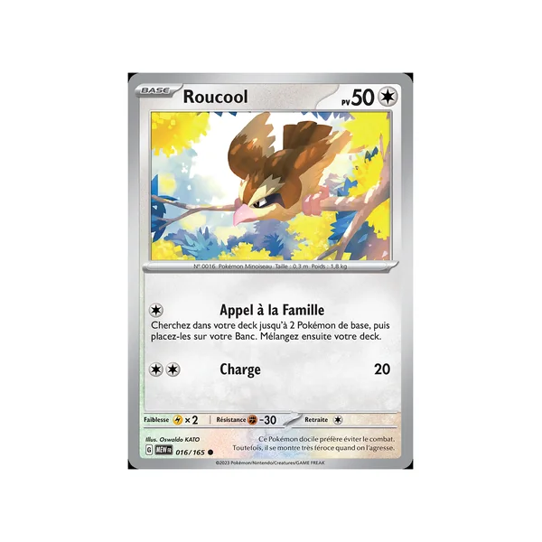 Carte Pokémon Roucool 016/165 Commune 151