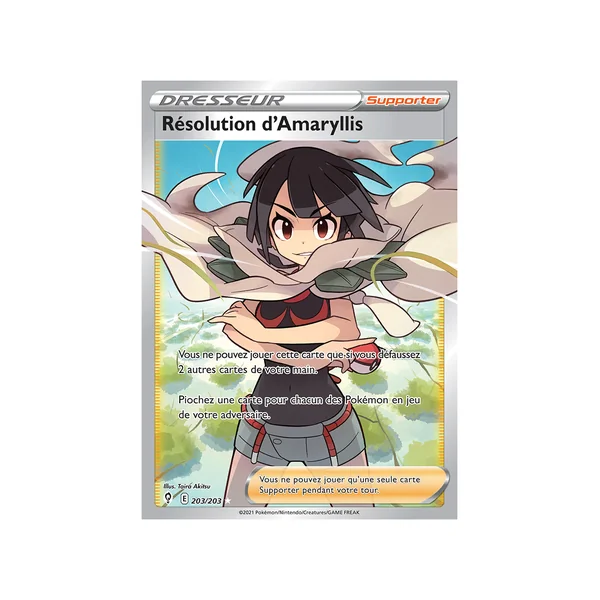 Carte Pokémon Résolution d'Amaryllis 203/203 Ultra Rare Évolution Céleste