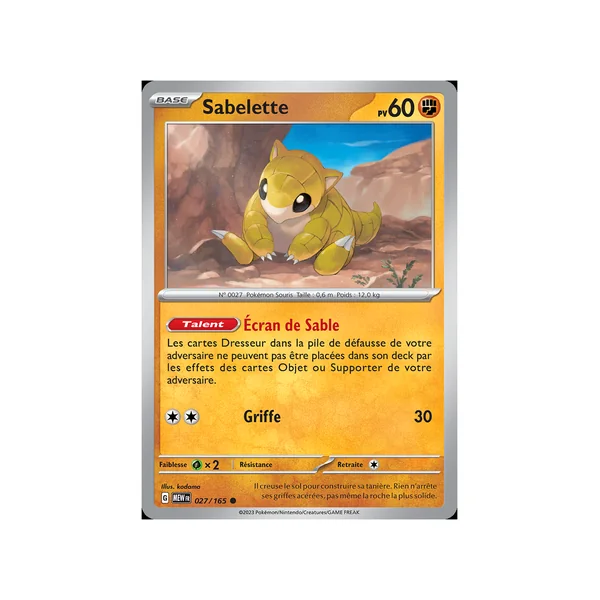 Carte Pokémon Sabelette 027/165 Commune 151