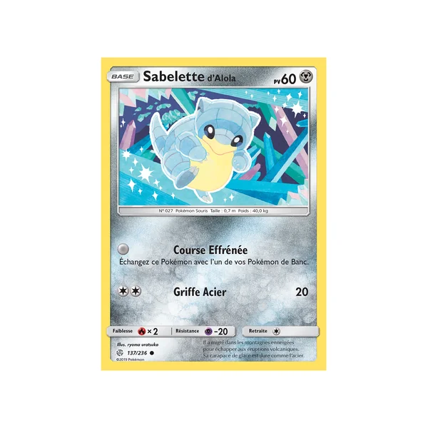 Carte Pokémon Sabelette d'Alola 137/236 Commune Éclipse Cosmique