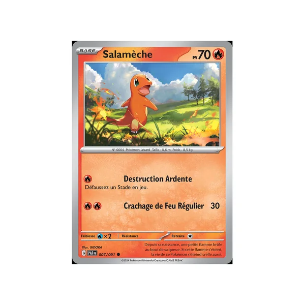 Carte Pokémon Salamèche 007/091 Commune Destinées de Paldea