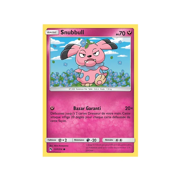 Carte Pokémon Snubbull 137/214 Commune Tonnerre Perdu