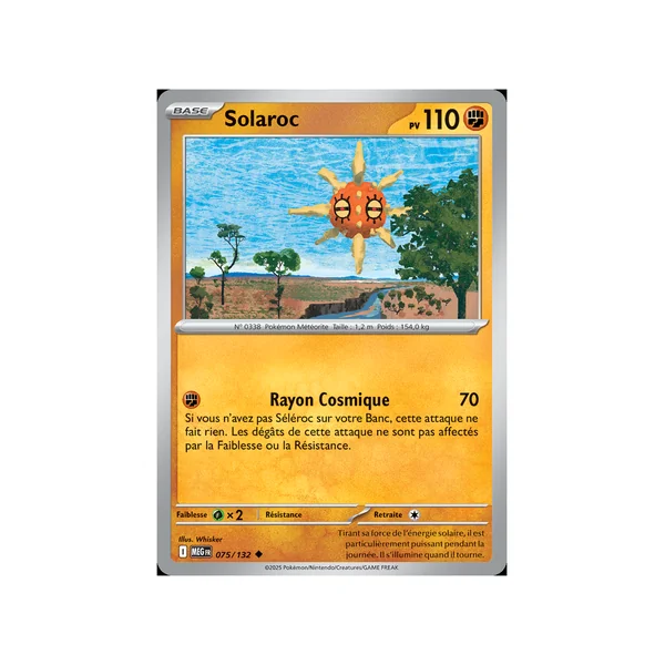 Carte Pokémon Solaroc 075/132 Peu commune Méga-Évolution (JCC)