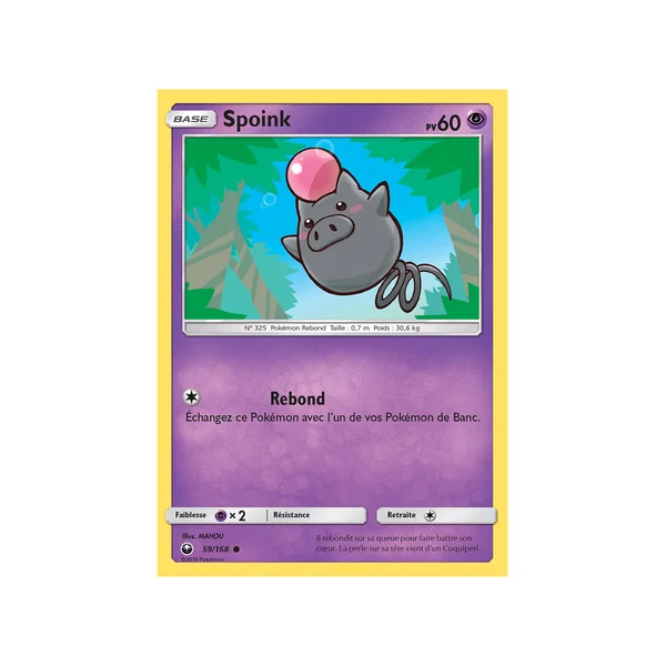 Carte Pokémon Spoink 59/168 Commune Tempête Céleste