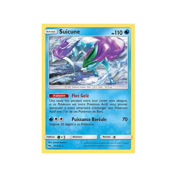 Carte Pokémon Suicune 59/214 Holographique Tonnerre Perdu