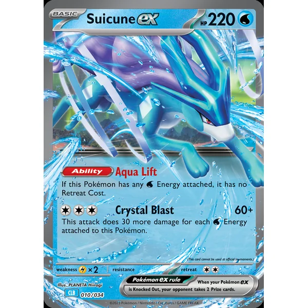 Carte Pokémon Suicune ex 010/034 Aucune Pokémon Trading Card Game Classic