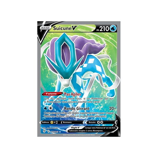 Carte Pokémon Suicune-V 173/203 Ultra Rare Évolution Céleste