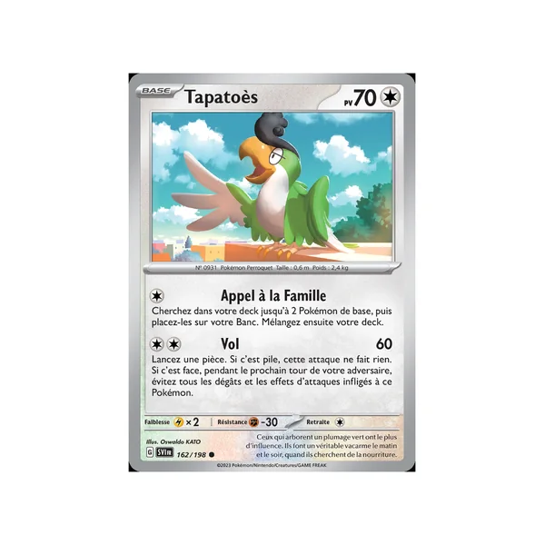 Carte Pokémon Tapatoès 162/198 Commune Écarlate et Violet (JCC)