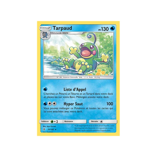 Carte Pokémon Tarpaud 25/145 Holographique Gardiens Ascendants
