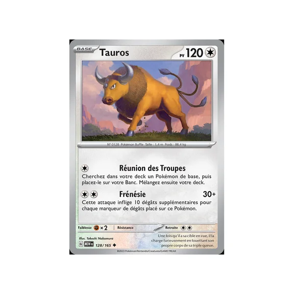 Carte Pokémon Tauros 128/165 Peu commune 151