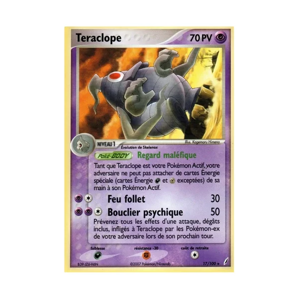 Carte Pokémon Teraclope 17/100 Rare Gardiens de Cristal