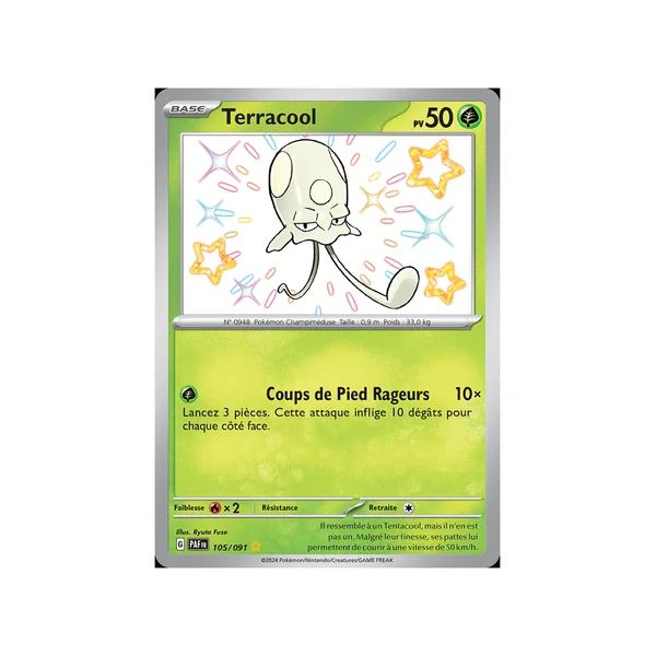 Carte Pokémon Terracool 105/091 Shiny Destinées de Paldea
