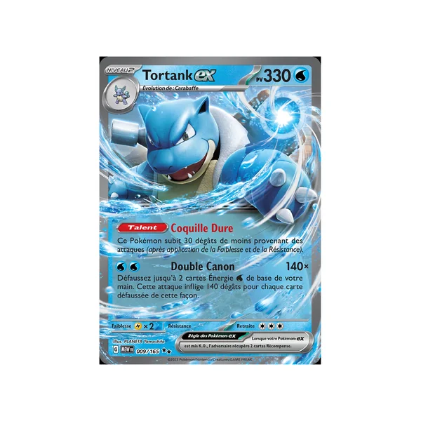 Carte Pokémon Tortank-ex 009/165 Double rare 151