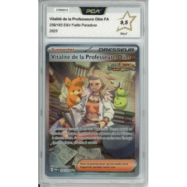 Carte Pokémon VItalité de la Professeure Olim 256/182 PCA 9,5