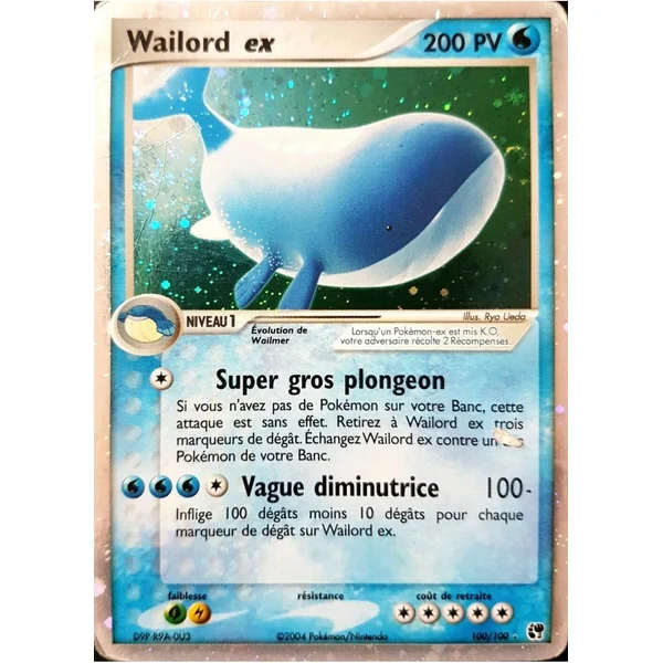 Carte Pokémon Wailord ex 100/100 Ultra Rare Tempête de sable