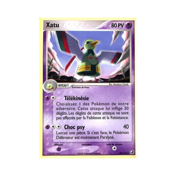 Carte Pokémon Xatu 49/115 Peu commune Forces Cachées