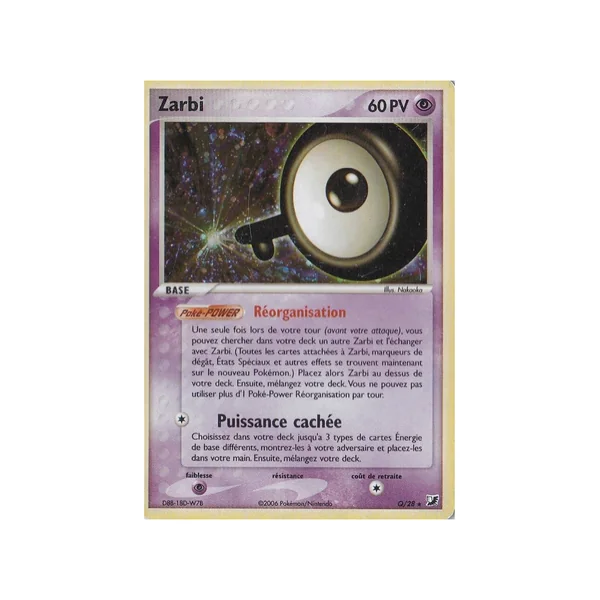 Carte Pokémon Zarbi Q/28 Rare Forces Cachées