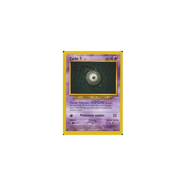 Carte Pokémon Zarbi Z 60/105 Peu commune Neo Destiny