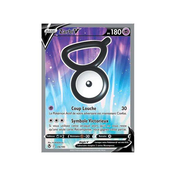 Carte Pokémon Zarbi-V 176/195 Ultra Rare Tempête Argentée